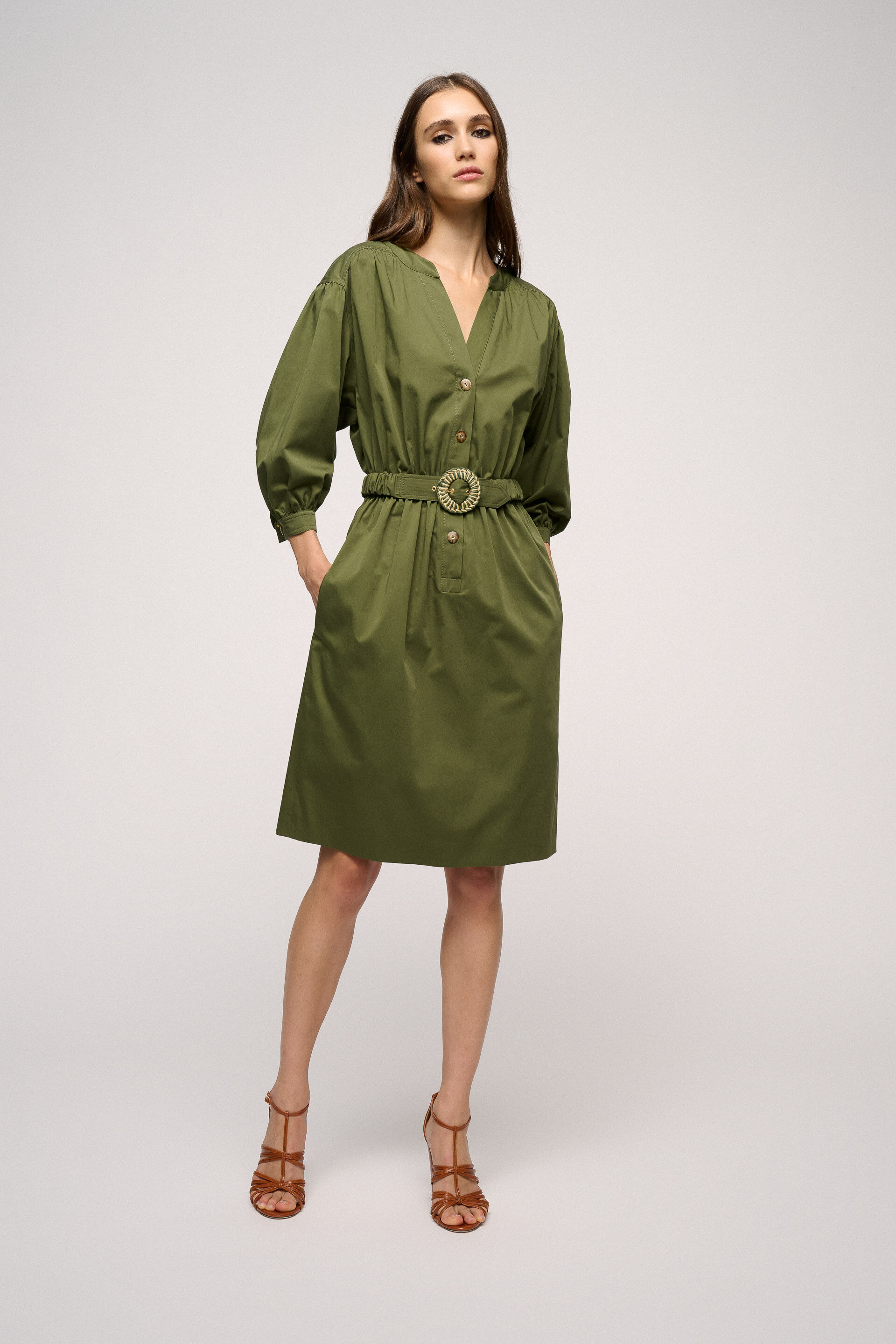 Chemisier verde militare outlet