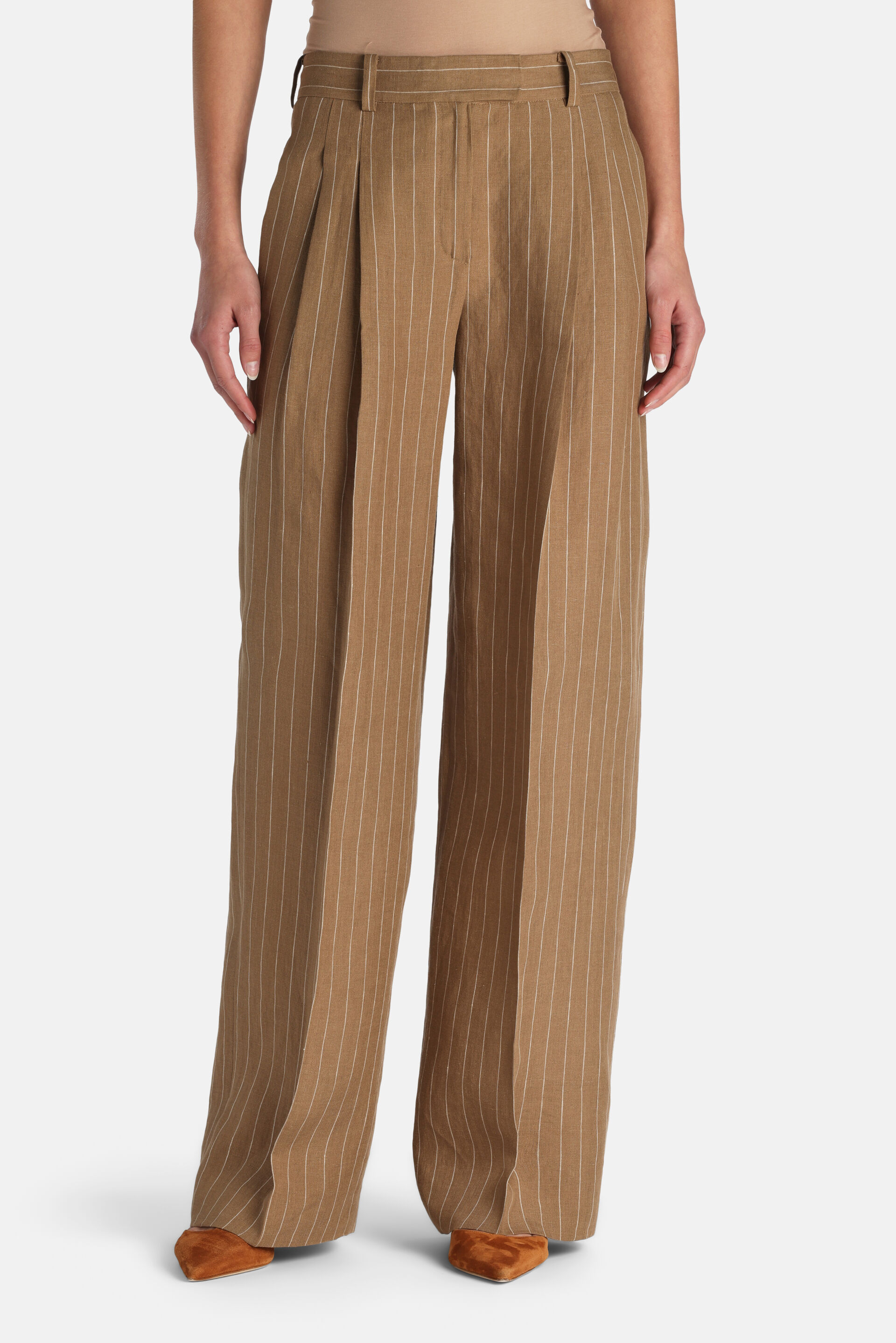 Apotema - Chalk stripe wide-leg pants | CLOTHING - Luisa Spagnoli