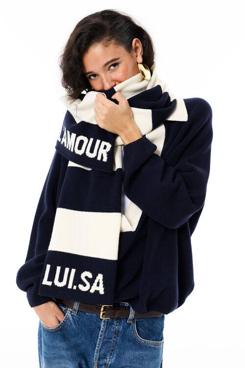 Sciarpa a righe in maglia cardata - Limited edition