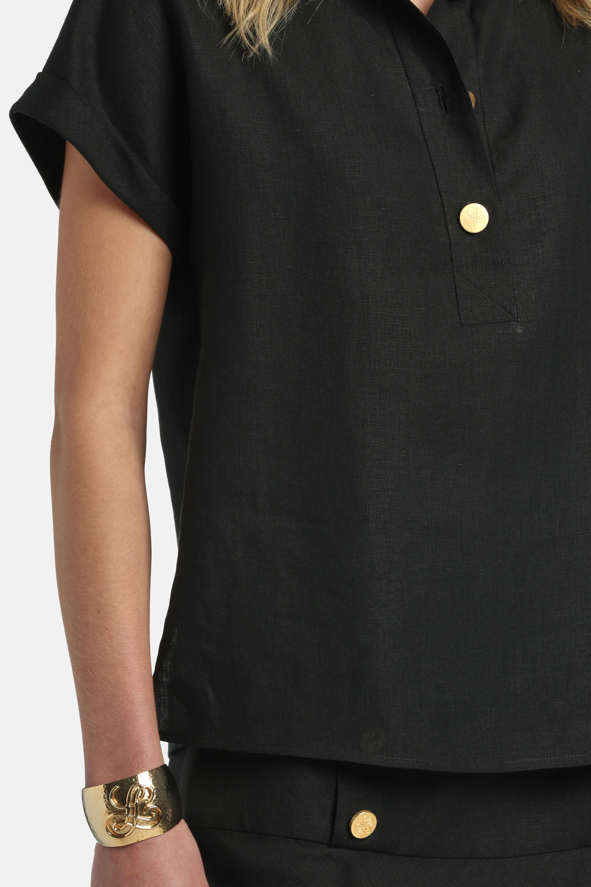 Bighe - Shirt with gold buttons | CLOTHING - Luisa Spagnoli