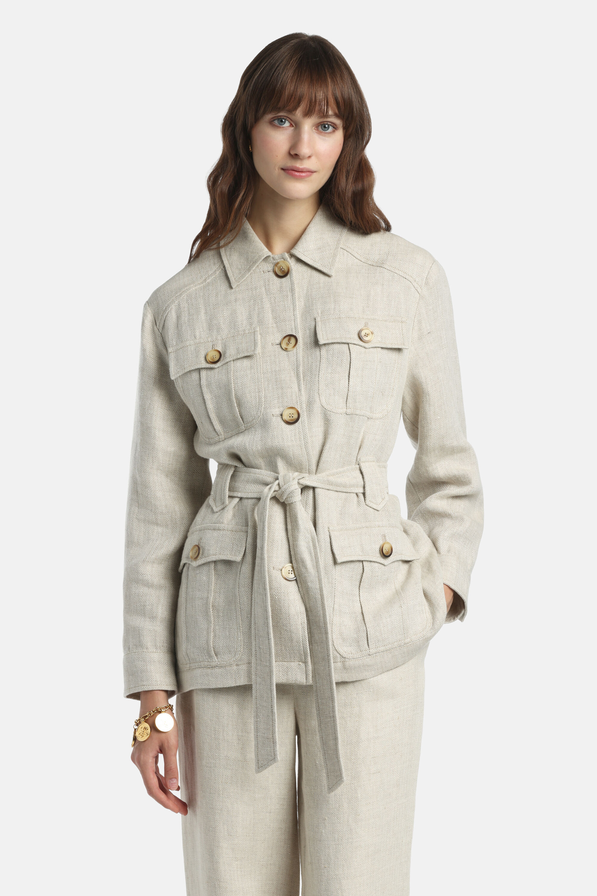Velda - Belted safari jacket | Jackets & Blazers - Luisa Spagnoli