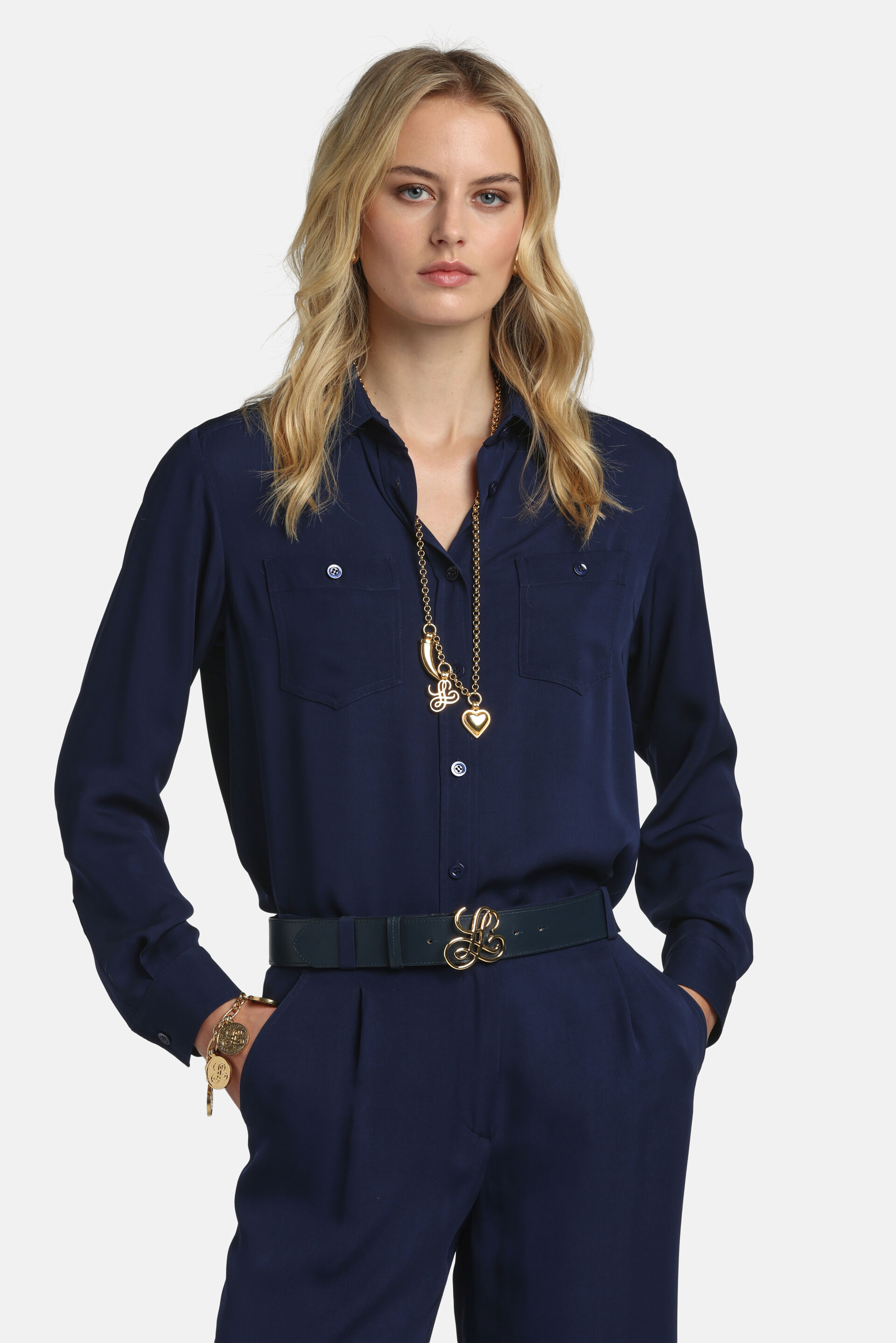 Baracca - V-neck blouse | Shirts and Blouses - Luisa Spagnoli