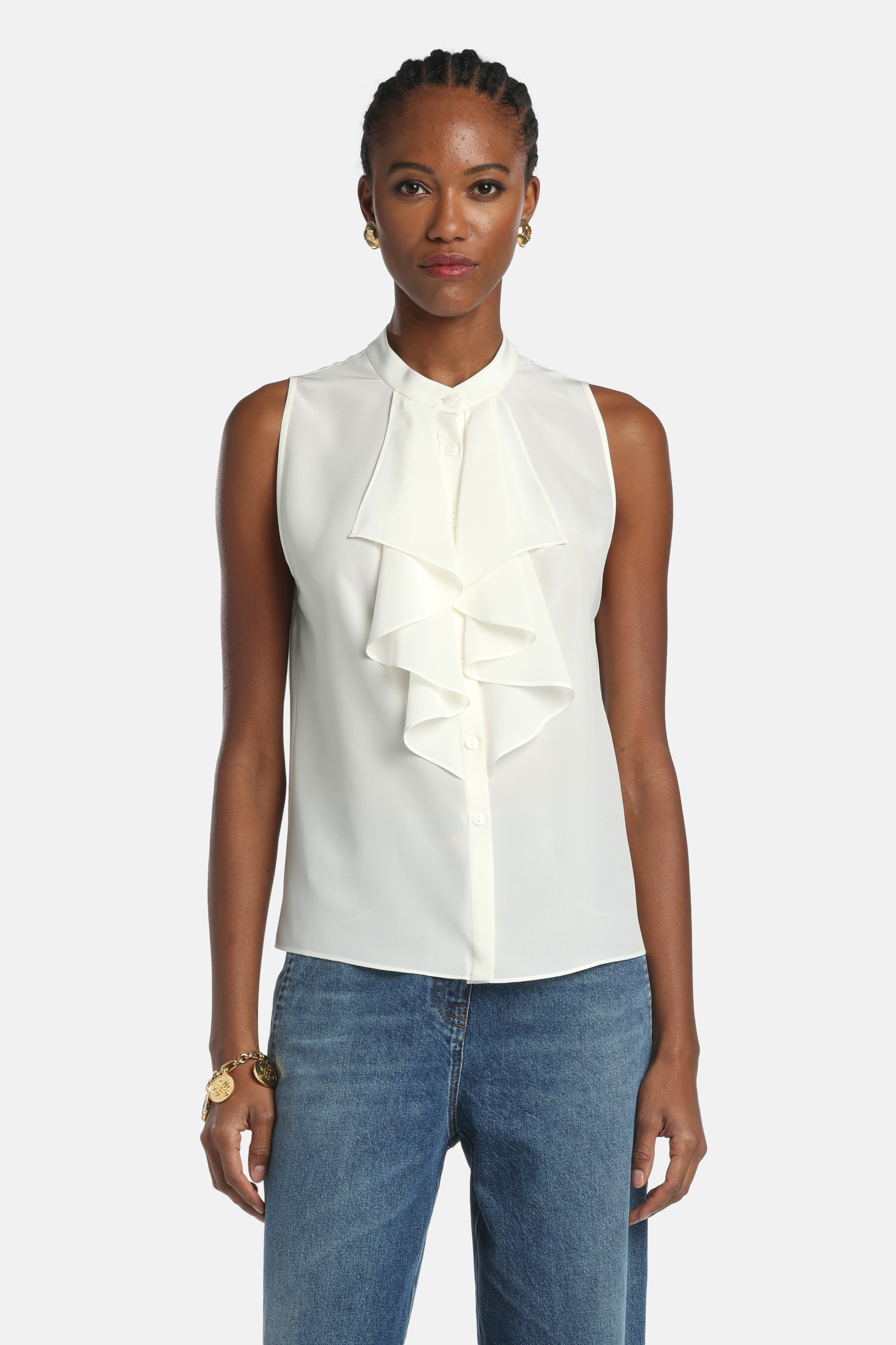 Burrata - Shirt with ruffles | Summer Essentials - Luisa Spagnoli