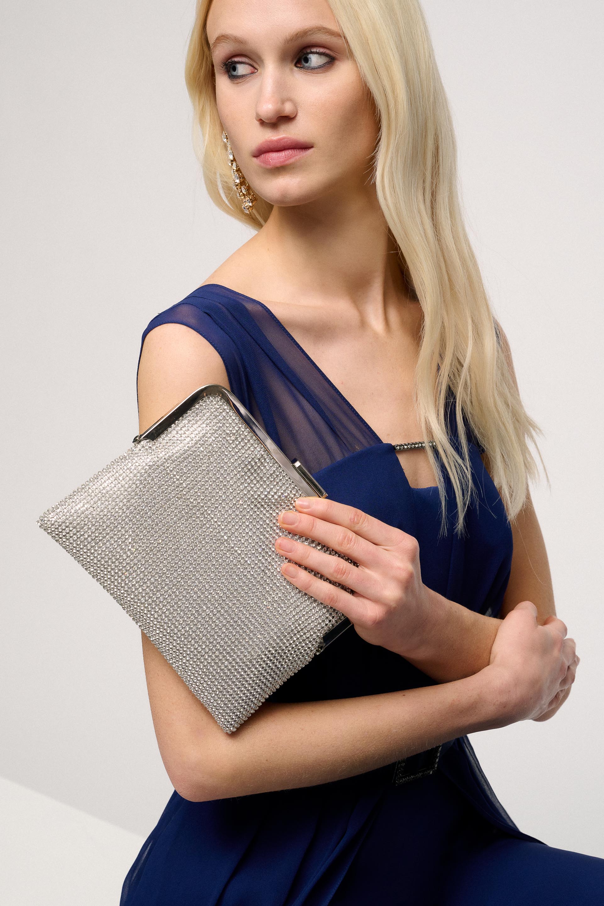 Illustre Rhinestone clutch bag Luisa Spagnoli