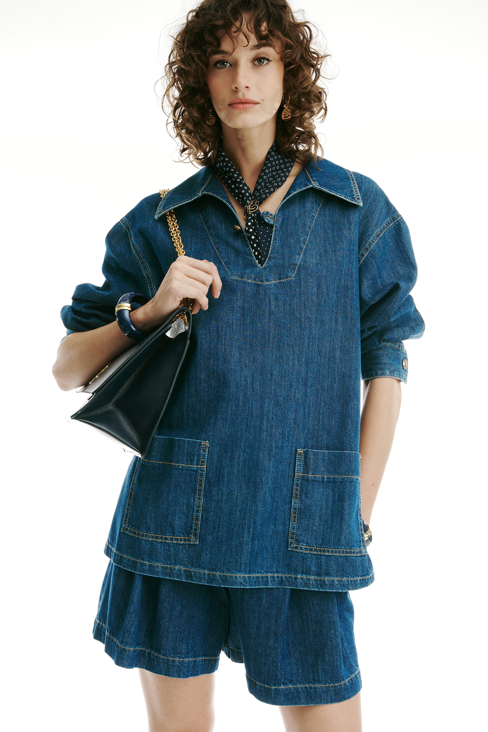 Binata - Oversized denim blouse | CLOTHING - Luisa Spagnoli