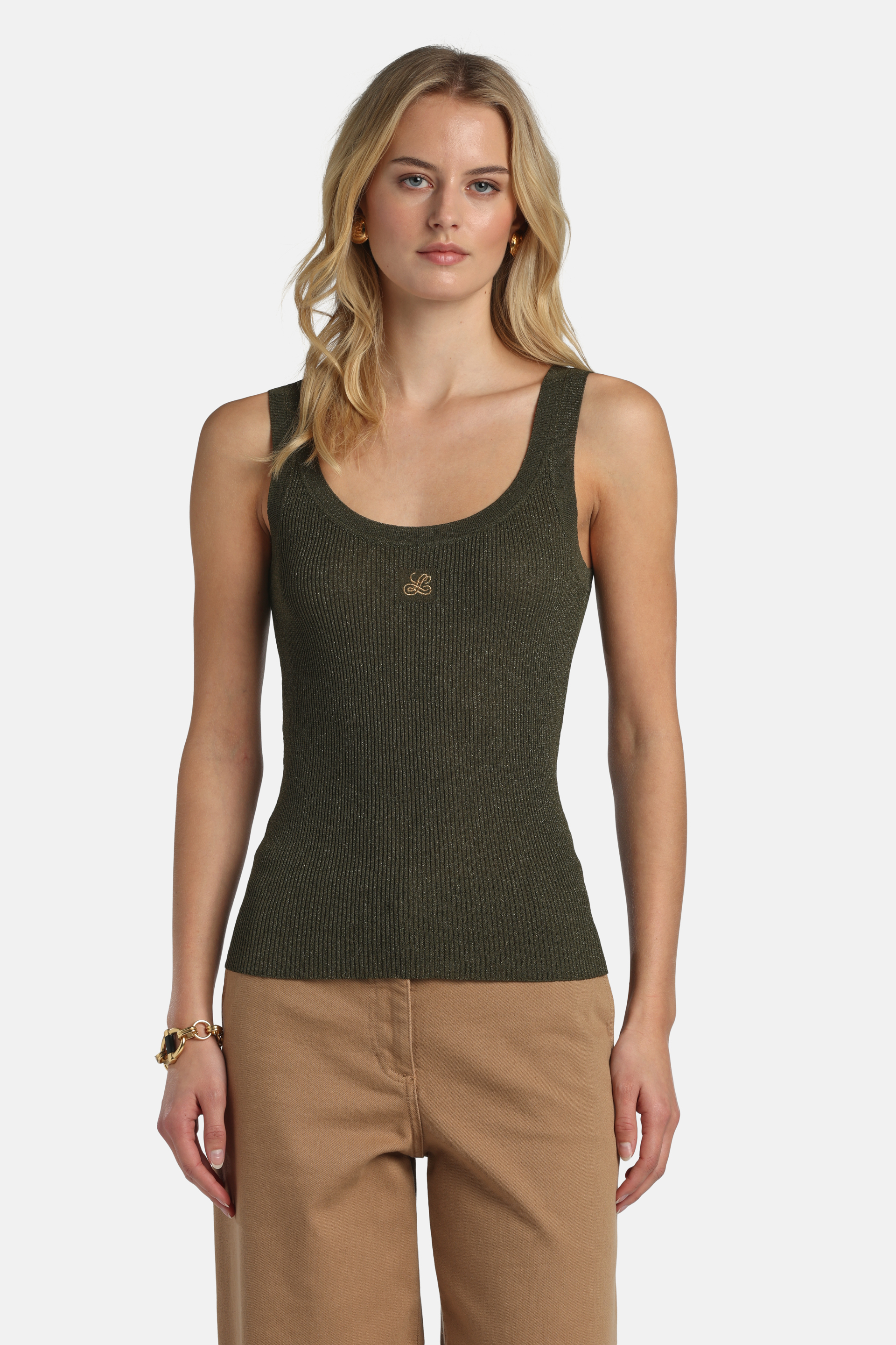 melt the lady メルトザレディ contrast knot tops Shelli Stretch Top | Crocodile Green | Lilly Pulitzer