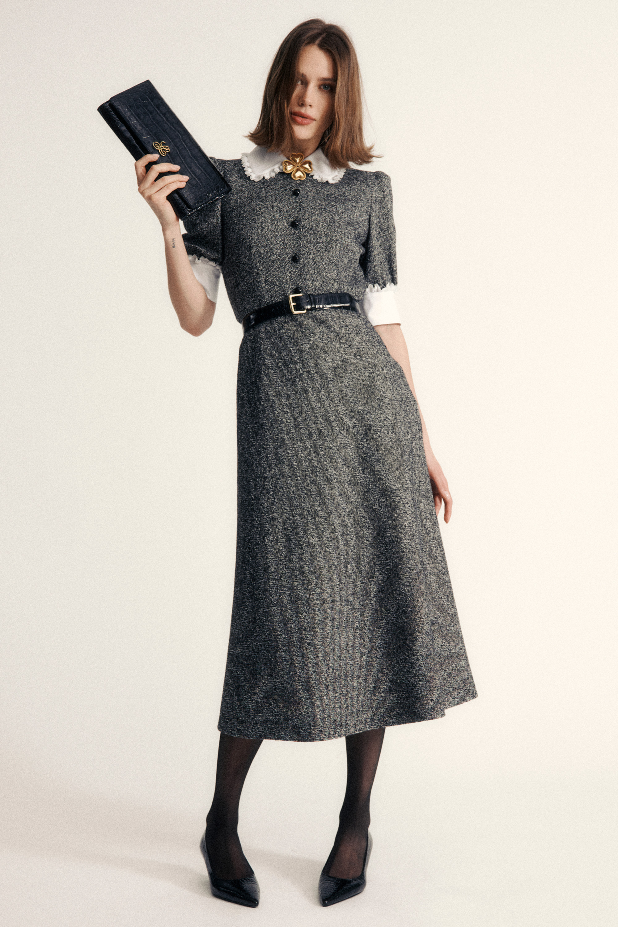 Gisella - Bon ton long dress | Dresses and Jumpsuits - Luisa Spagnoli