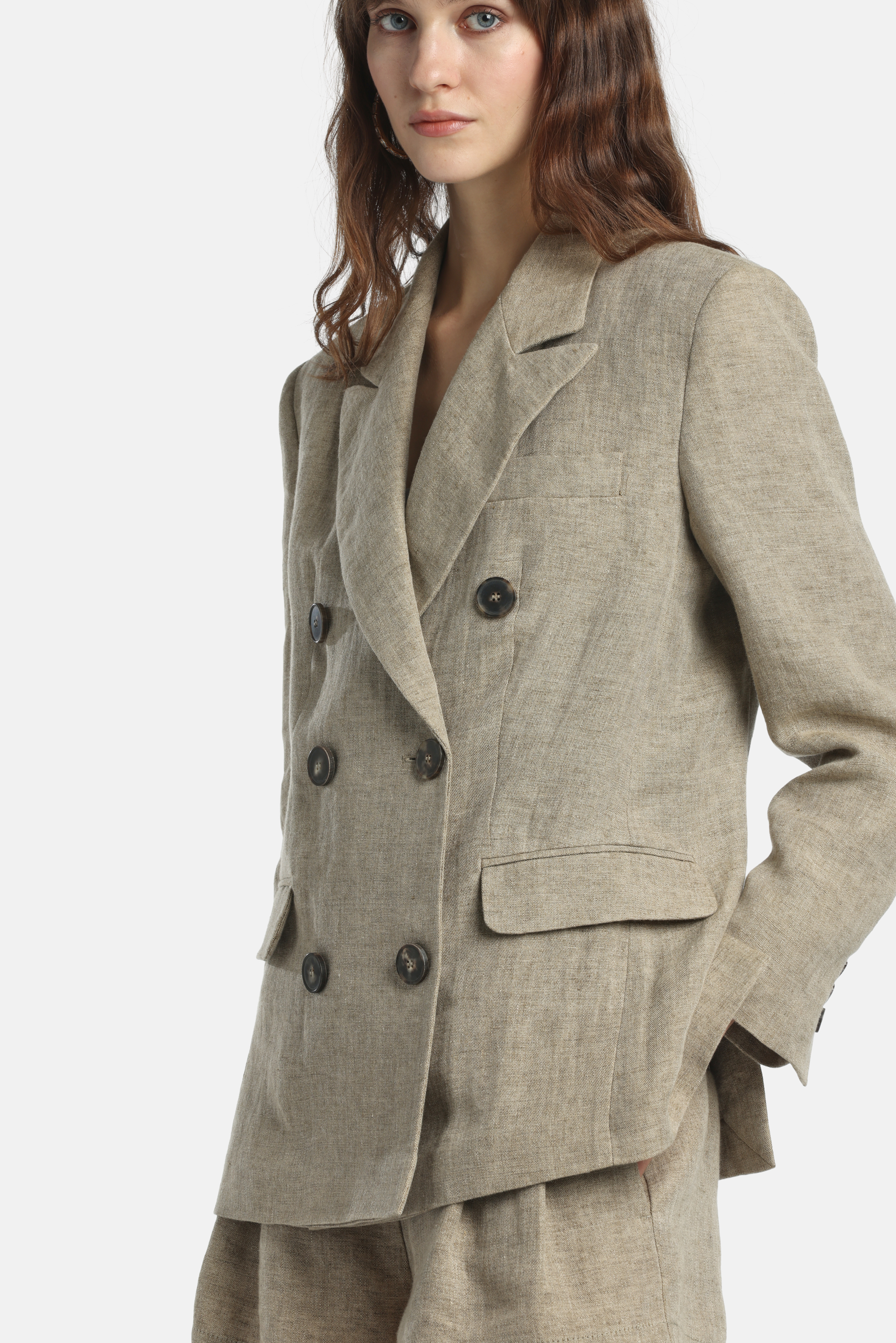 Vittorio - Double-breasted linen jacket | CLOTHING - Luisa Spagnoli
