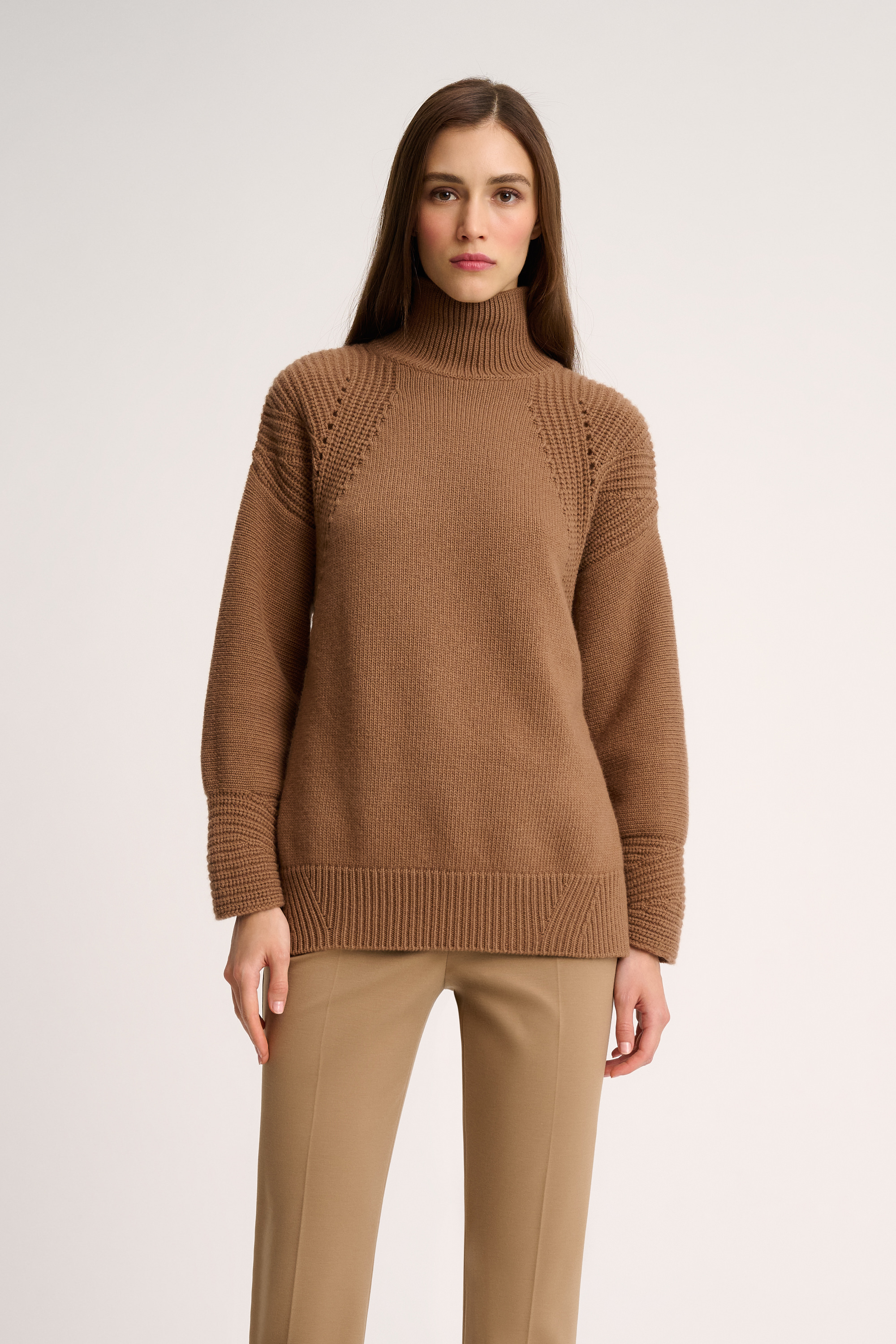 ニット/セーター Dulcamara - Ka na ta / Aran knit    camel Cashmere blend sweater with cable knit - Camel | Benetton